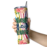 utah jazz flower cluster skinny tumbler best selling 1.webp