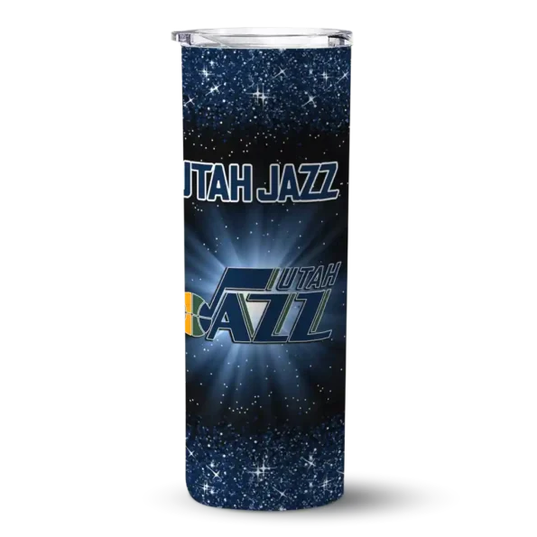 utah jazz radiant glitter navy skinny tumbler best selling 1.webp