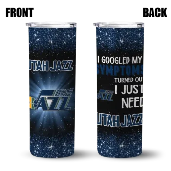 utah jazz radiant glitter navy skinny tumbler fashion forward.webp