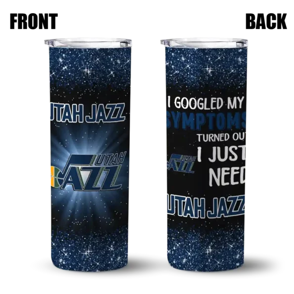 utah jazz radiant glitter navy skinny tumbler fashion forward.webp