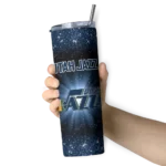 utah jazz radiant glitter navy skinny tumbler best selling 1.webp