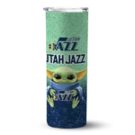 utah jazz yoda smile navy skinny tumbler best selling 1.webp