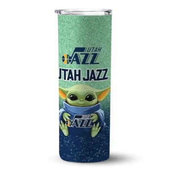 utah jazz yoda smile navy skinny tumbler best selling 1.webp