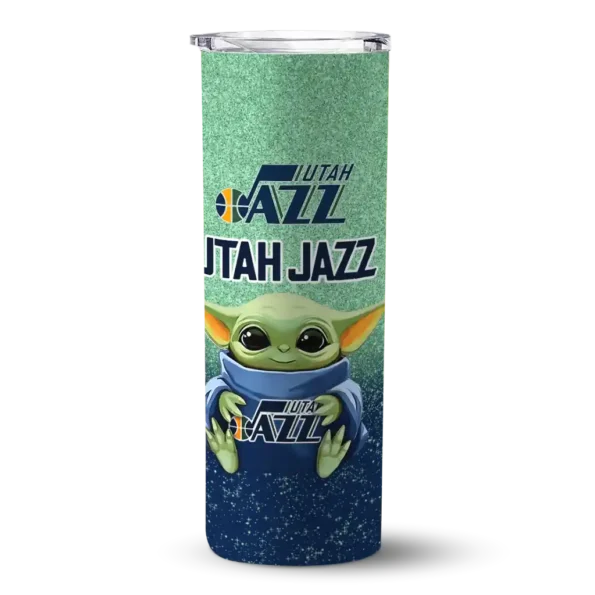 utah jazz yoda smile navy skinny tumbler best selling 1.webp