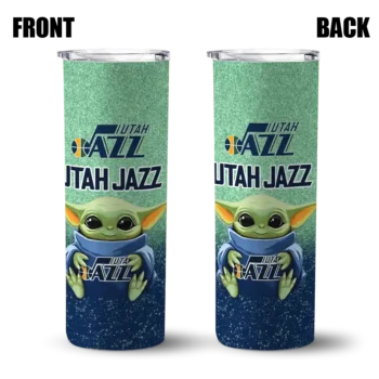 utah jazz yoda smile navy skinny tumbler fashion forward.webp
