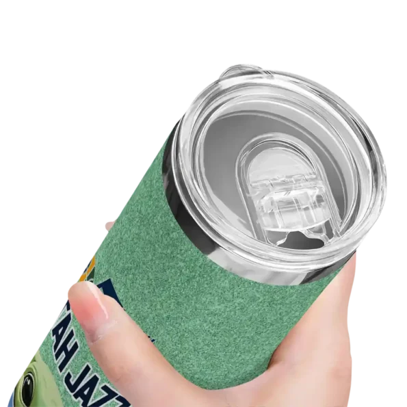 utah jazz yoda smile navy skinny tumbler high quality.webp