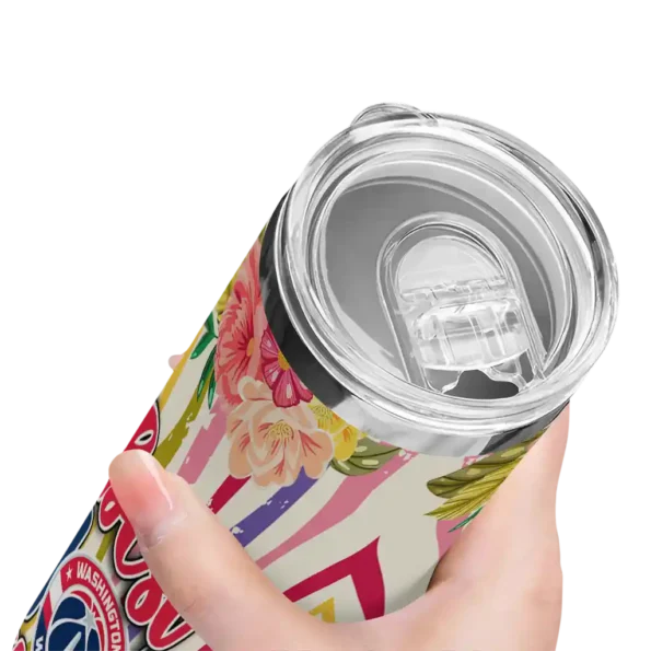 washington wizards flower cluster skinny tumbler high quality.webp