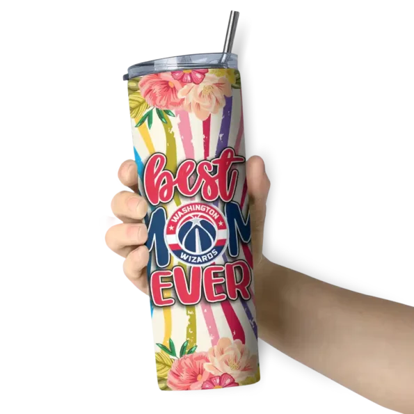 washington wizards flower cluster skinny tumbler premium grade.webp