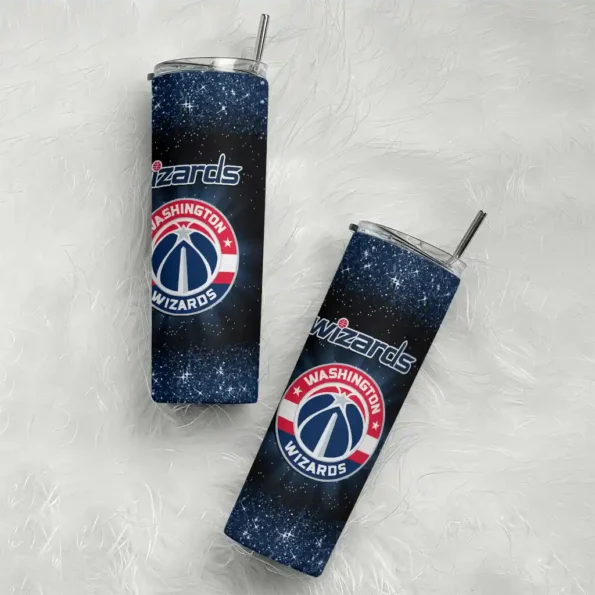 washington wizards radiant glitter blue skinny tumbler top rated.webp