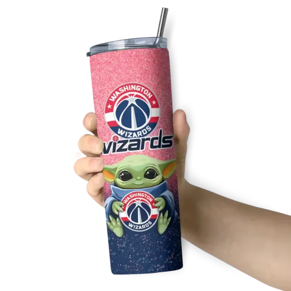 washington wizards yoda smile blue skinny tumbler premium grade.webp