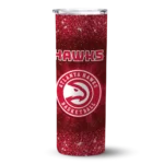 atlanta hawks radiant glitter red skinny tumbler best selling 1.webp