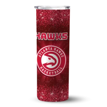 atlanta hawks radiant glitter red skinny tumbler best selling 1.webp