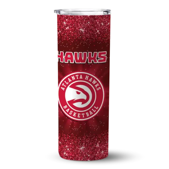 atlanta hawks radiant glitter red skinny tumbler best selling 1.webp