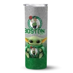 boston celtics yoda smile green skinny tumbler best selling 1.webp