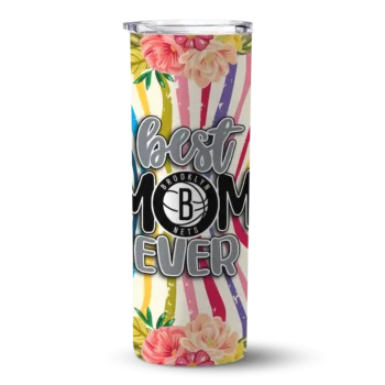 brooklyn nets flower cluster skinny tumbler best selling 1.webp
