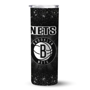 brooklyn nets radiant glitter black skinny tumbler best selling 1.webp