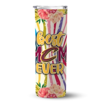 cleveland cavaliers flower cluster skinny tumbler best selling 1.webp