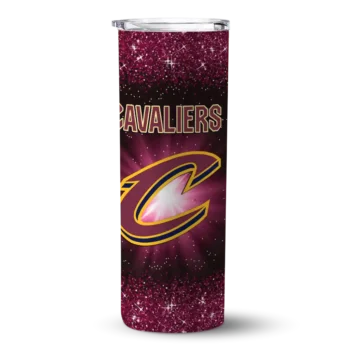 cleveland cavaliers radiant glitter wine skinny tumbler best selling 1.webp