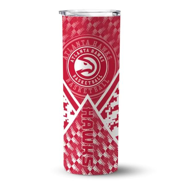 custom atlanta hawks monogram burst red white skinny tumbler best selling 1.webp