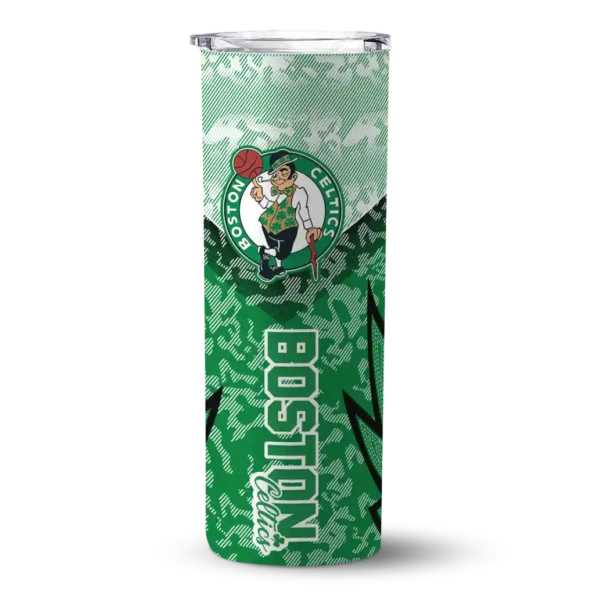 custom boston celtics spiral burst print green skinny tumbler best selling 1.webp