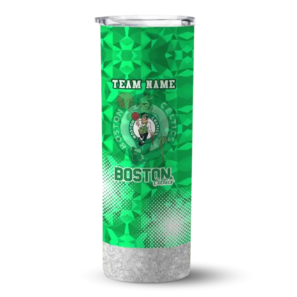 custom boston celtics starburst tiles green skinny tumbler best selling 1.webp