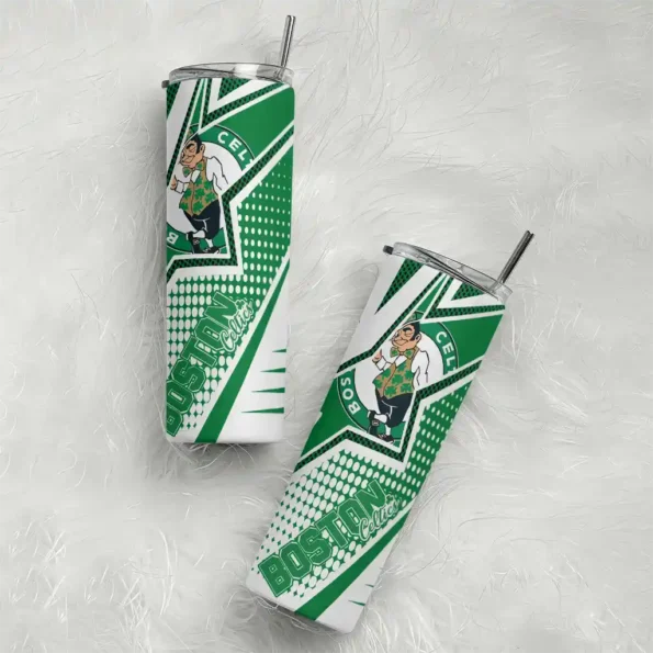 custom boston celtics web stripes green white skinny tumbler top rated 1.webp