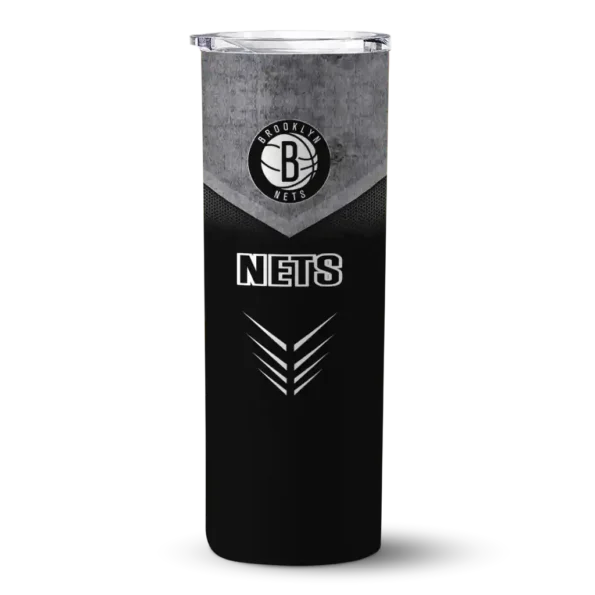 custom brooklyn nets hexagon honeycomb black skinny tumbler best selling 1.webp