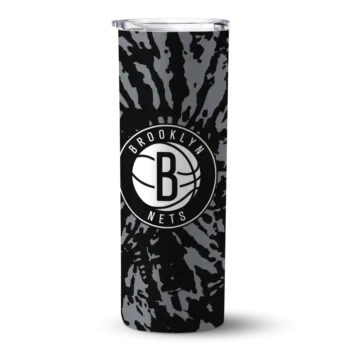 custom brooklyn nets metallic grid black skinny tumbler best selling 1.webp