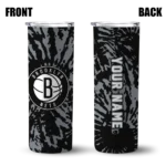 custom brooklyn nets metallic grid black skinny tumbler best selling 1.webp