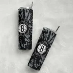 custom brooklyn nets metallic grid black skinny tumbler best selling 1.webp