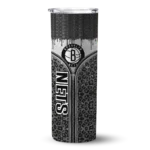 custom brooklyn nets sparkle drip black skinny tumbler best selling 1.webp