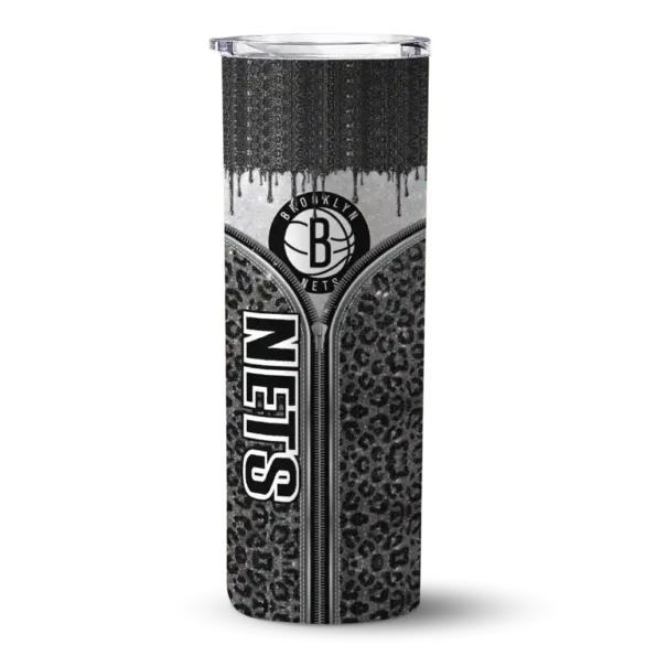 custom brooklyn nets sparkle drip black skinny tumbler best selling 1.webp
