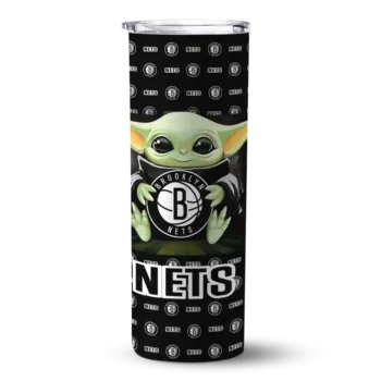custom brooklyn nets yoda cozy black skinny tumbler best selling 1.webp