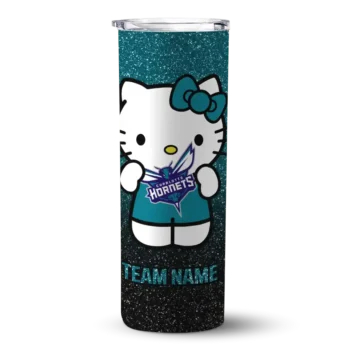 custom charlotte hornets hello kitty teal black skinny tumbler best selling 1.webp