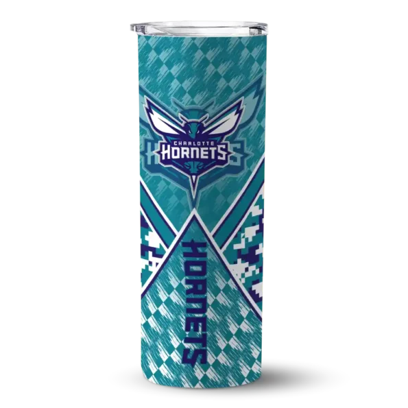 custom charlotte hornets monogram burst teal white skinny tumbler best selling 1.webp