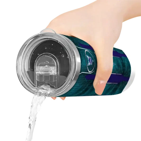 custom charlotte hornets stacked diamond teal skinny tumbler latest model 1.webp