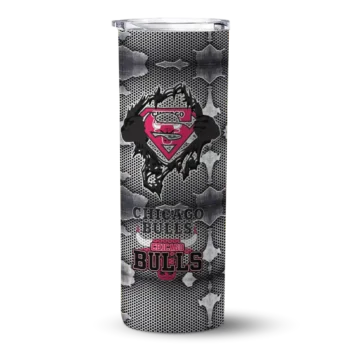 custom chicago bulls chevron v red gray skinny tumbler best selling 1.webp
