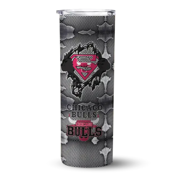custom chicago bulls chevron v red gray skinny tumbler best selling 1.webp
