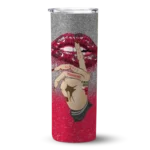 custom chicago bulls sparkle lips red skinny tumbler best selling 1.webp