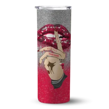 custom chicago bulls sparkle lips red skinny tumbler best selling 1.webp