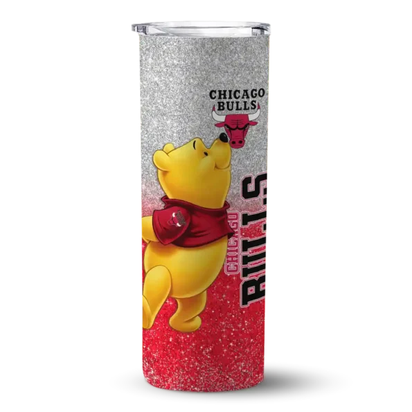 custom chicago bulls winnie the pooh red gray skinny tumbler best selling 1.webp