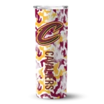 custom cleveland cavaliers claw marks wine white skinny tumbler best selling 1.webp