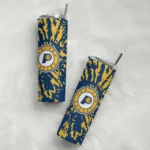 custom indiana pacers metallic grid blue skinny tumbler best selling 1.webp