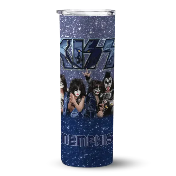 custom memphis grizzlies kiss band navy skinny tumbler best selling 1.webp