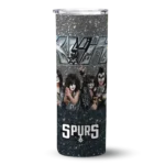 custom san antonio spurs kiss band black skinny tumbler best selling 1.webp