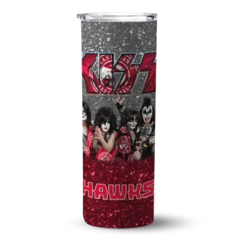 customized atlanta hawks kiss band white skinny tumbler best selling 1.webp