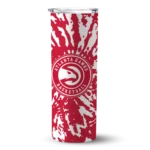 customized atlanta hawks metallic grid red skinny tumbler best selling 1.webp