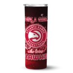 customized atlanta hawks rose romance red black skinny tumbler best selling 1.webp