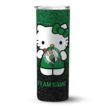 customized boston celtics hello kitty green black skinny tumbler best selling 1.webp