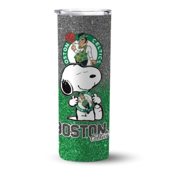 customized boston celtics snoopy attitude green skinny tumbler best selling 1.webp